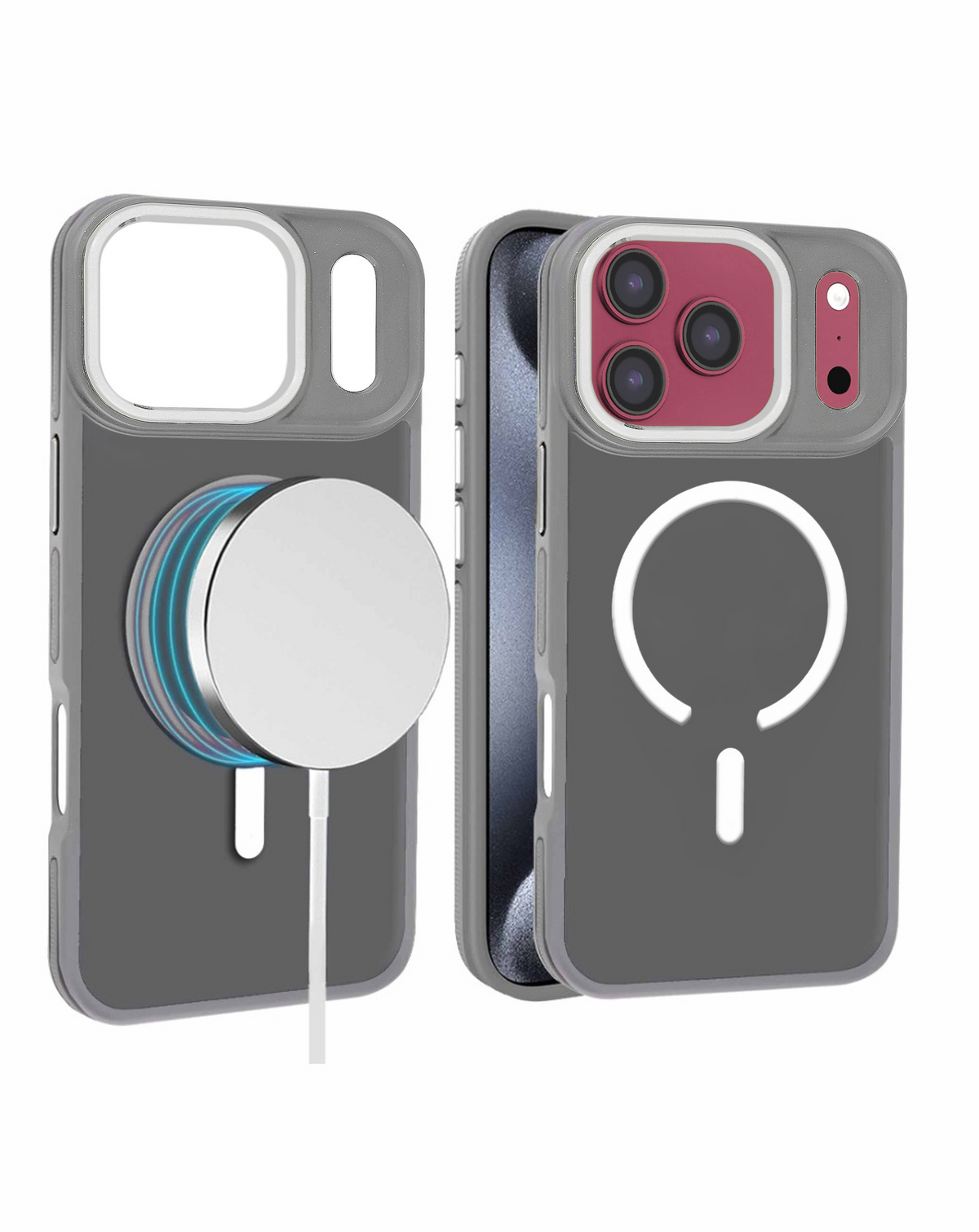 Slim Non - Slip Translucent Matte Wireless Charging Case for iPhone 17 Pro / 18 Pro (GRAY)