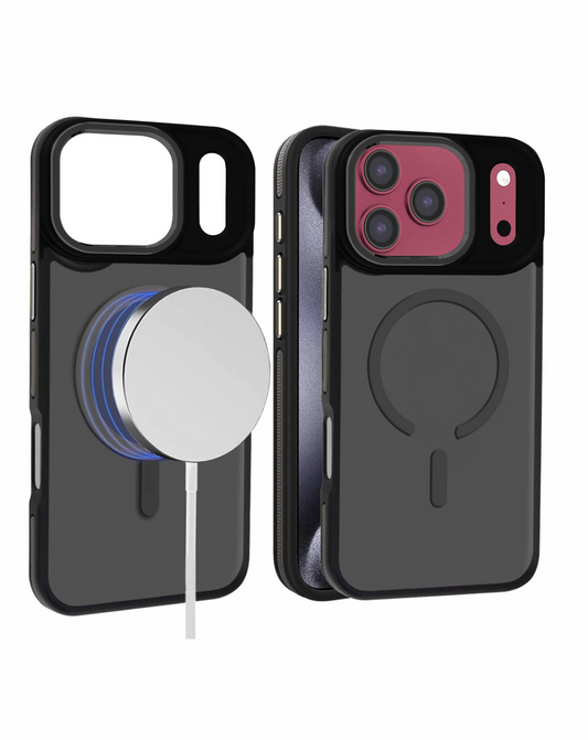 Slim Non - Slip Translucent Matte Wireless Charging Case for iPhone 17 Pro / 18 Pro (BLACK)