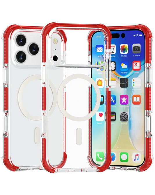 TPU Mesh Sport Case with Wireless Charging for iPhone 17 Pro / 18 Pro (DARK RED)