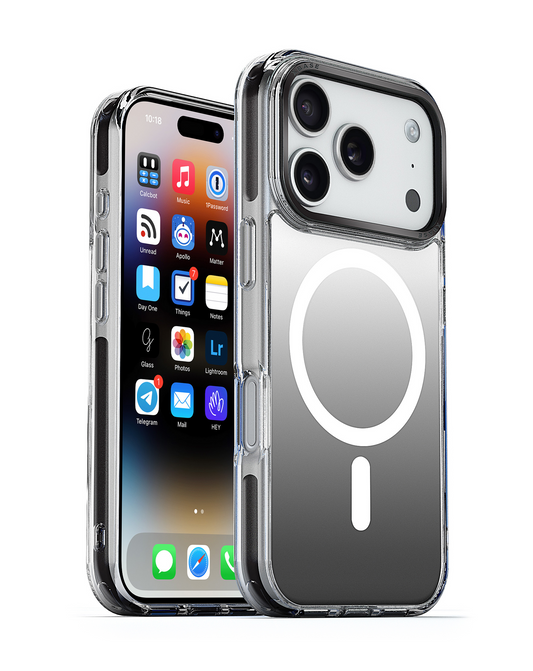 xBase by PowerPeak DuoHybrid MagSafe Compatible Case (Silver & Black) for iPhone 17 Pro / 18 Pro