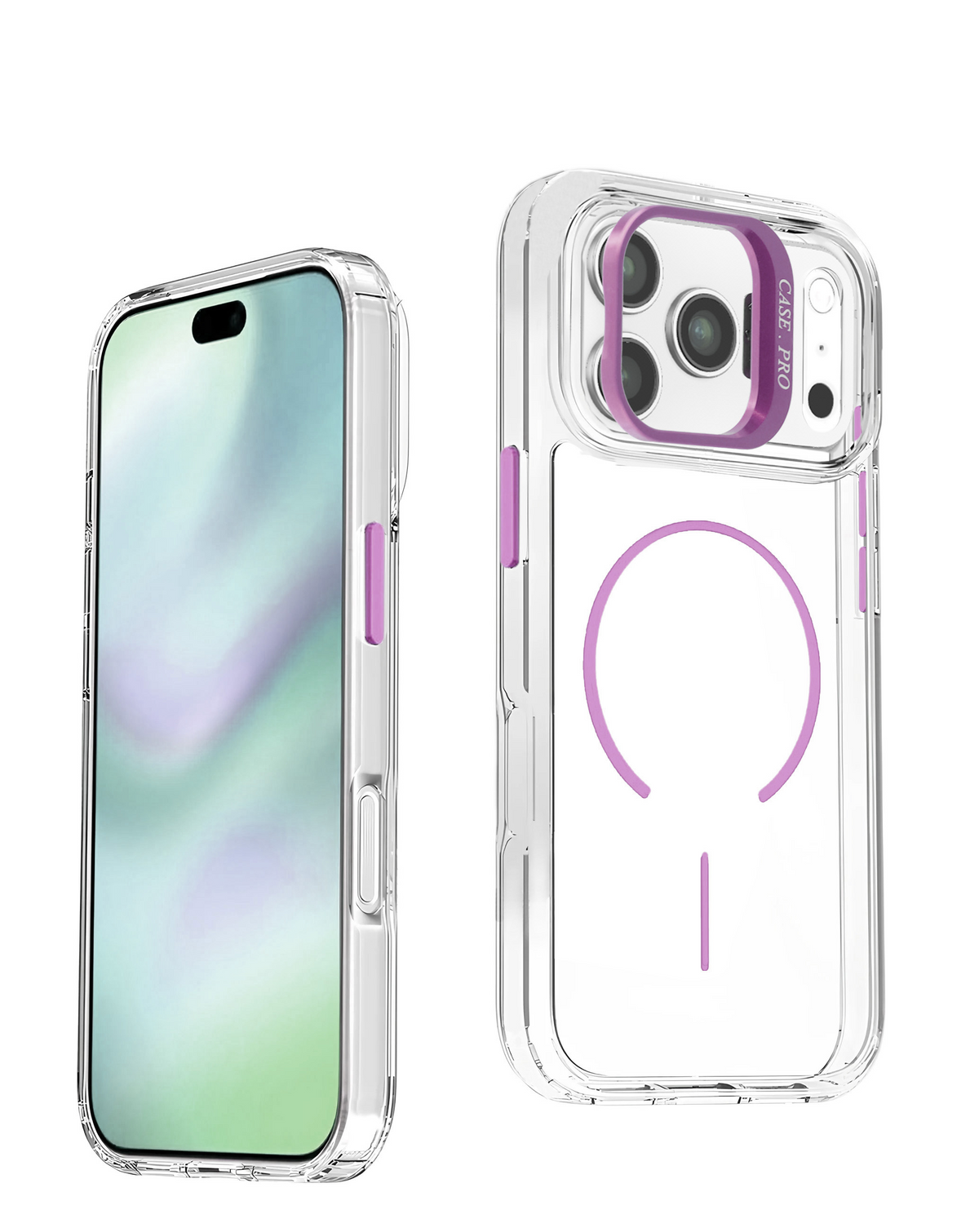 Magnetic Clear Case with Camera Kickstand for iPhone 17 Pro Max / 18 Pro Max (PURPLE)