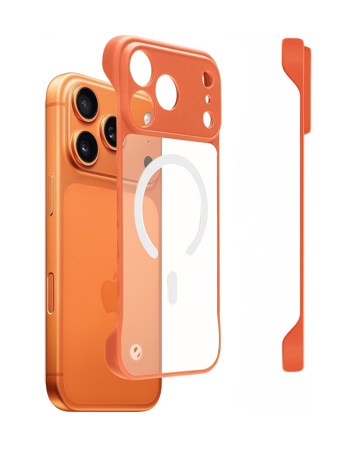 xBase by PowerPeak Minimalist Series MagSafe Compatible Bumper Case (Orange) for iPhone 17 Pro Max / 18 Pro Max