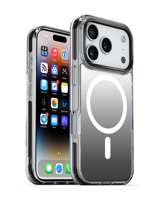 xBase by PowerPeak DuoHybrid MagSafe Compatible - Reinforced Protective Case (Silver & Black) for iPhone 17 Pro Max / 18 Pro Max