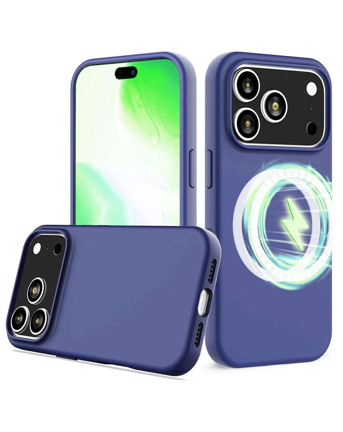 Soft Solid Silicone Case with Wireless Charging for iPhone 17 Pro Max / 18 Pro Max (NAVY)