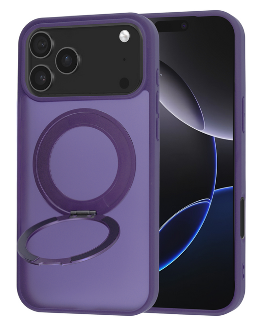 New 360 Ring Kickstand Magnetic Case for iPhone 17 Pro Max / 18 Pro Max (PURPLE)
