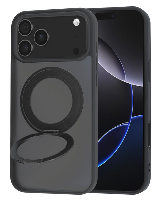 New 360 Ring Kickstand Magnetic Case for iPhone 17 Pro Max / 18 Pro Max (BLACK)