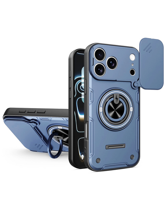 Magnetic Ring Stand Case with Camera Cover (Glacier) for iPhone 17 Pro Max / 18 Pro Max