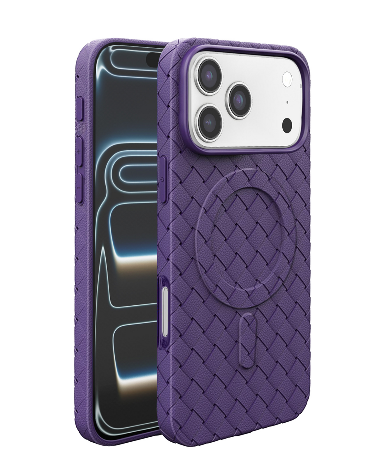 Woven Pattern MagSafe Case for iPhone 17 Pro Max / 18 Pro Max (PURPLE)