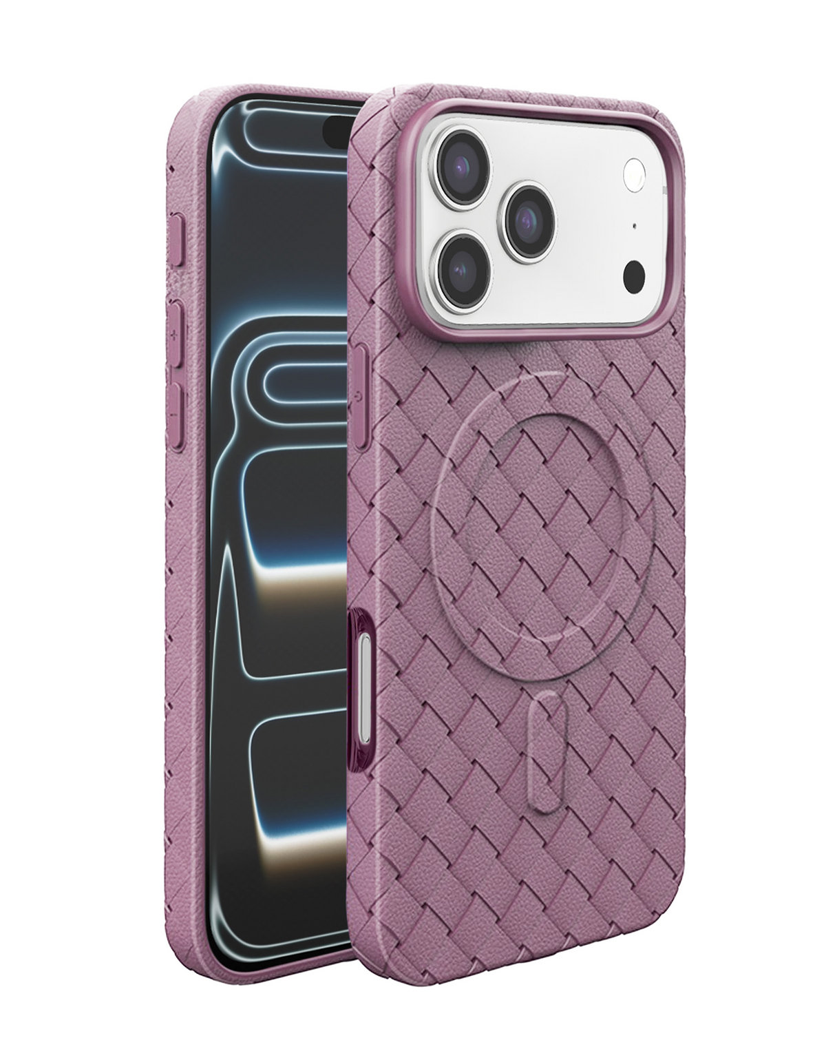 Woven Pattern MagSafe Case for iPhone 17 Pro Max / 18 Pro Max (PINK)