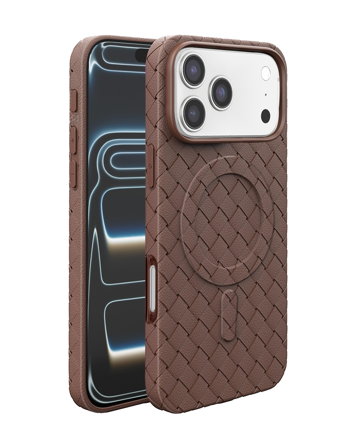 Woven Pattern MagSafe Case for iPhone 17 Pro Max / 18 Pro Max (BROWN)