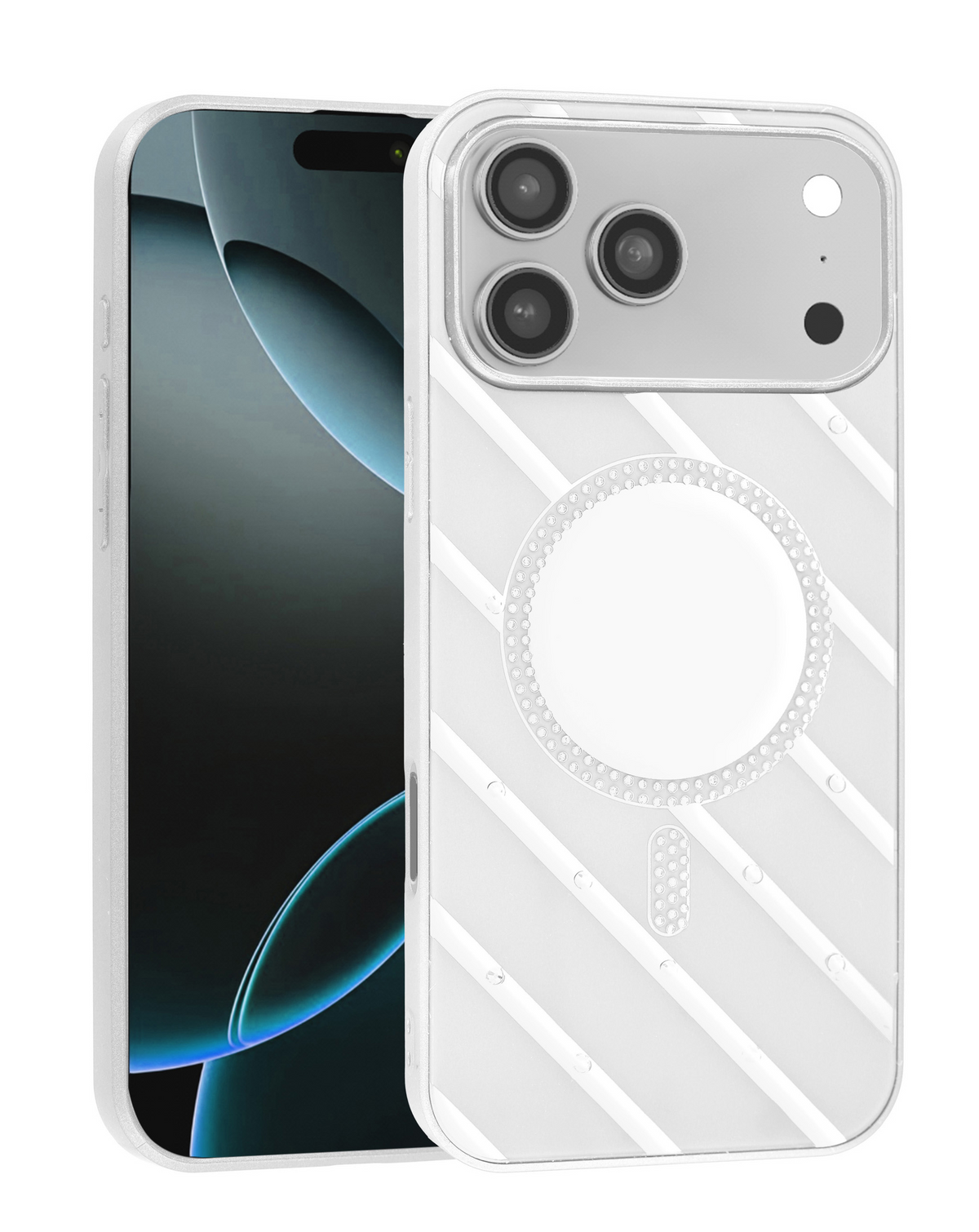 Magnetic Mirror Phone Case with Wireless Charging for iPhone 17 Pro Max / 18 Pro Max (WHITE)