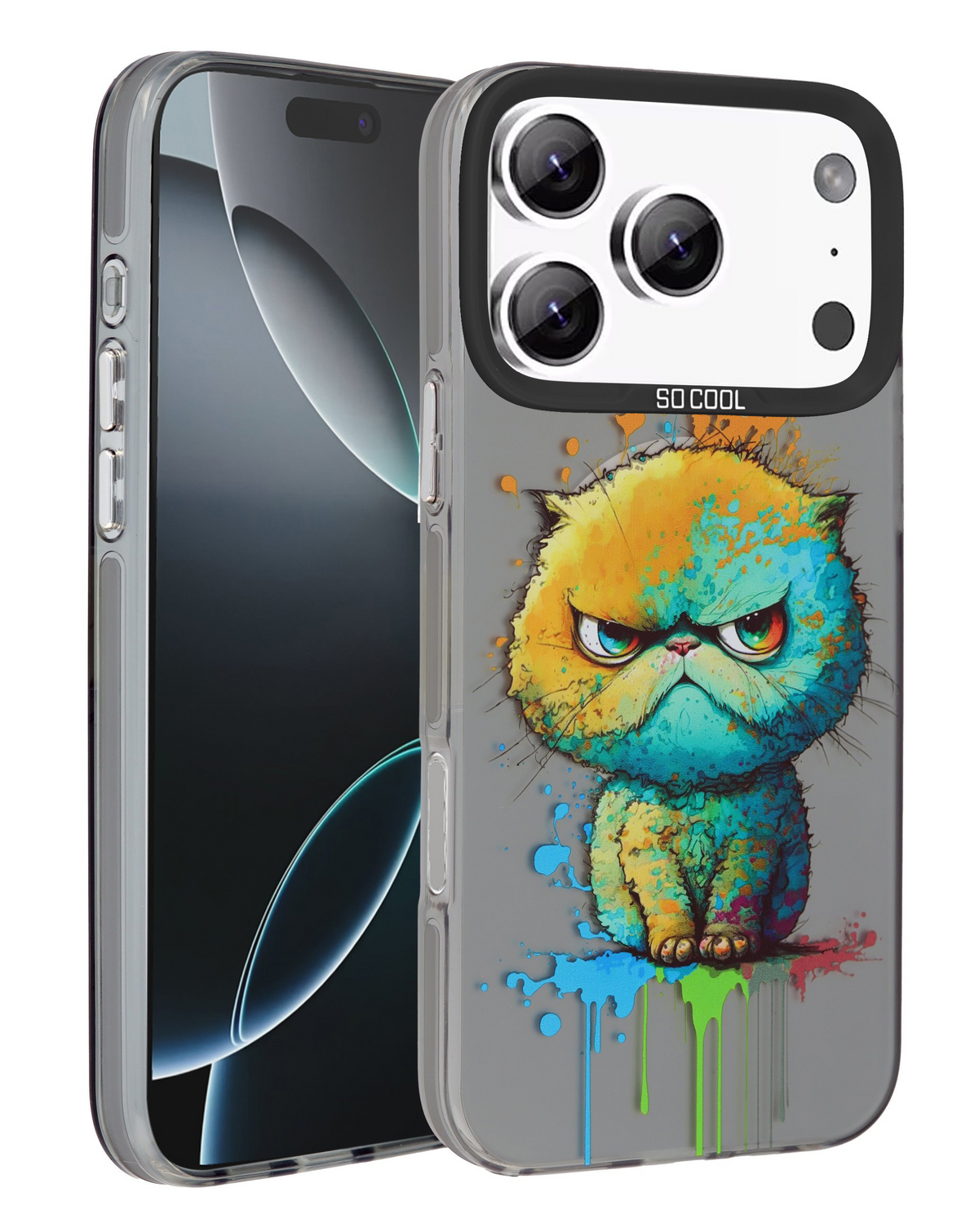 Animal Graffiti Design Wireless Charging Case for iPhone 17 Pro Max / 18 Pro Max (BLUE POWER MONSTER)