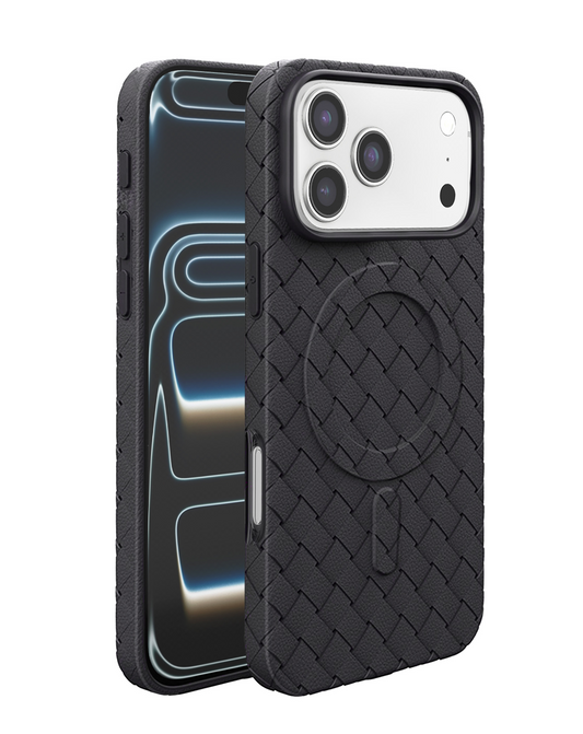 Woven Pattern MagSafe Case for iPhone 17 Pro Max / 18 Pro Max (BLACK)