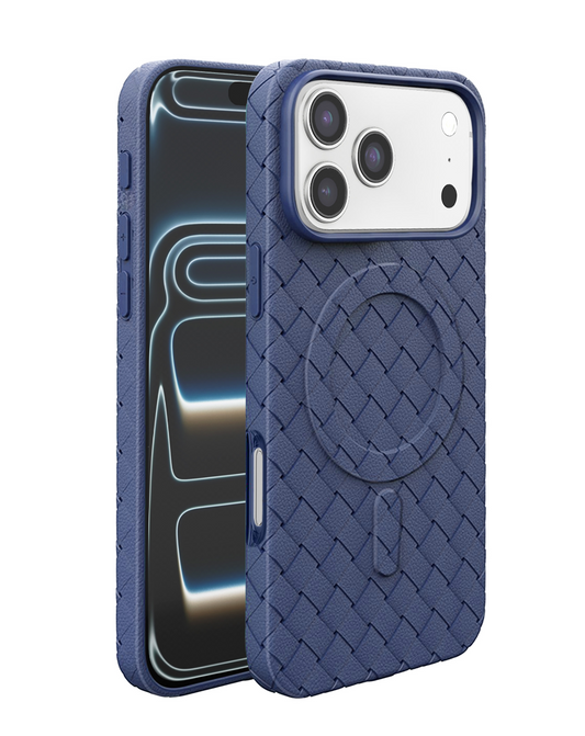 Woven Pattern MagSafe Case for iPhone 17 Pro Max / 18 Pro Max (NAVY)