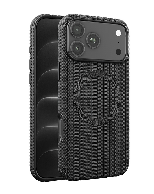 Vertical Line Texture MagSafe Case for iPhone 17 Pro Max / 18 Pro Max (BLACK)