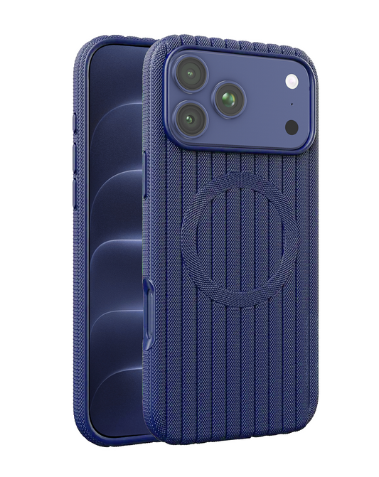 Vertical Line Texture MagSafe Case for iPhone 17 Pro Max / 18 Pro Max (NAVY)