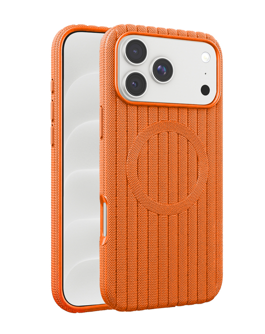 Vertical Line Texture MagSafe Case for iPhone 17 Pro Max / 18 Pro Max (ORANGE)