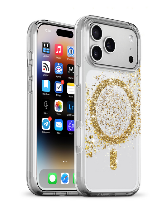 xBase by PowerPeak Sparkleline Series MagSafe Case (Gold Stripe) for iPhone 17 Pro Max / 18 Pro Max