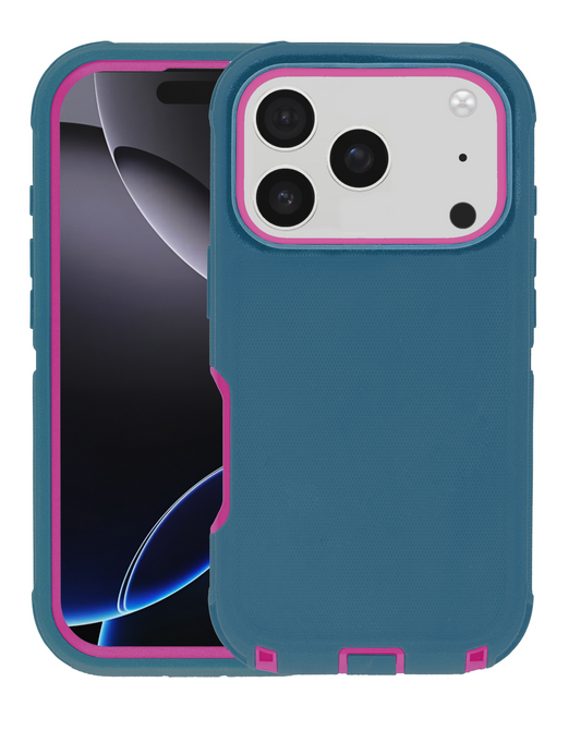 Heavy Duty Case for iPhone 17 Pro Max / 18 Pro Max (TEAL / PINK)