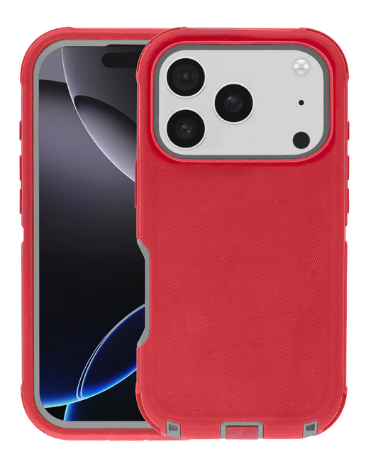 Heavy Duty Case for iPhone 17 Pro Max / 18 Pro Max (RED / GRAY)