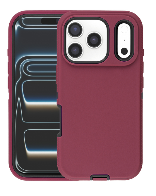 Heavy Duty Case for iPhone 17 Pro Max / 18 Pro Max (MAROON / BLACK)