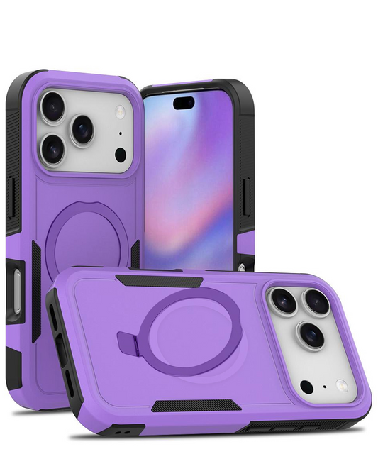 Protective Hybrid Magnetic 360 Ring Case for iPhone 17 Pro Max / 18 Pro Max (PURPLE)
