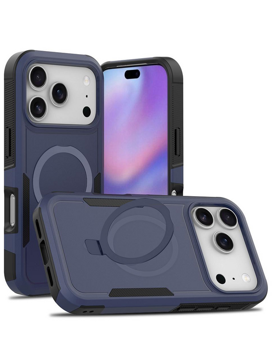 Protective Hybrid Magnetic 360 Ring Case for iPhone 17 Pro Max / 18 Pro Max (NAVY)