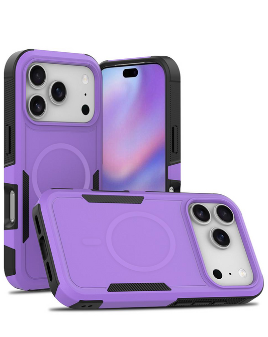 Magnetic Dual-Layer Shockproof Case for iPhone 17 Pro Max / 18 Pro Max (PURPLE)