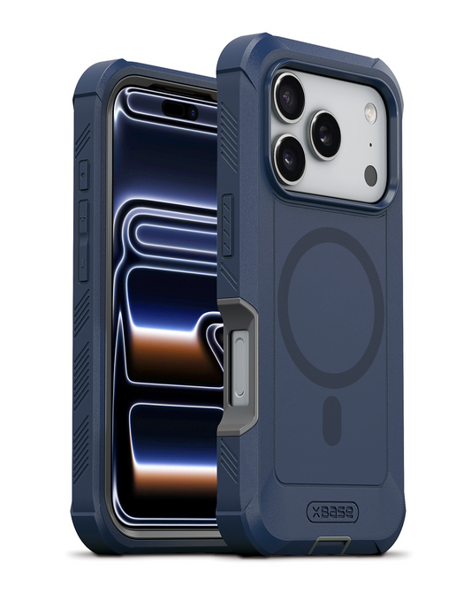 xBase by PowerPeak Boulder Heavy-Duty MagSafe Protective Case for iPhone 17 Pro Max / 18 Pro Max (BLUE)