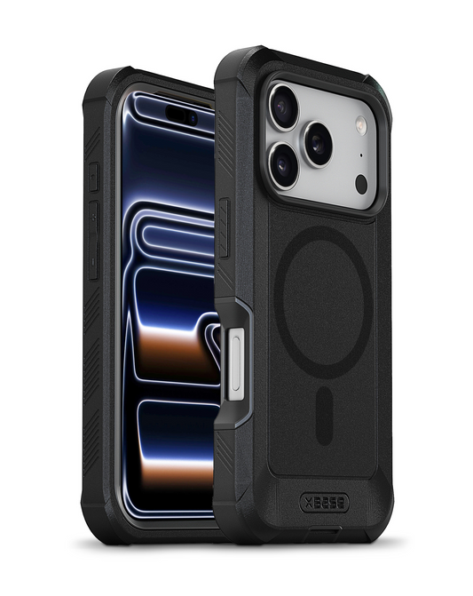 xBase Boulder Heavy-Duty MagSafe Protective Case for iPhone 17 Pro Max / 18 Pro Max (BLACK)