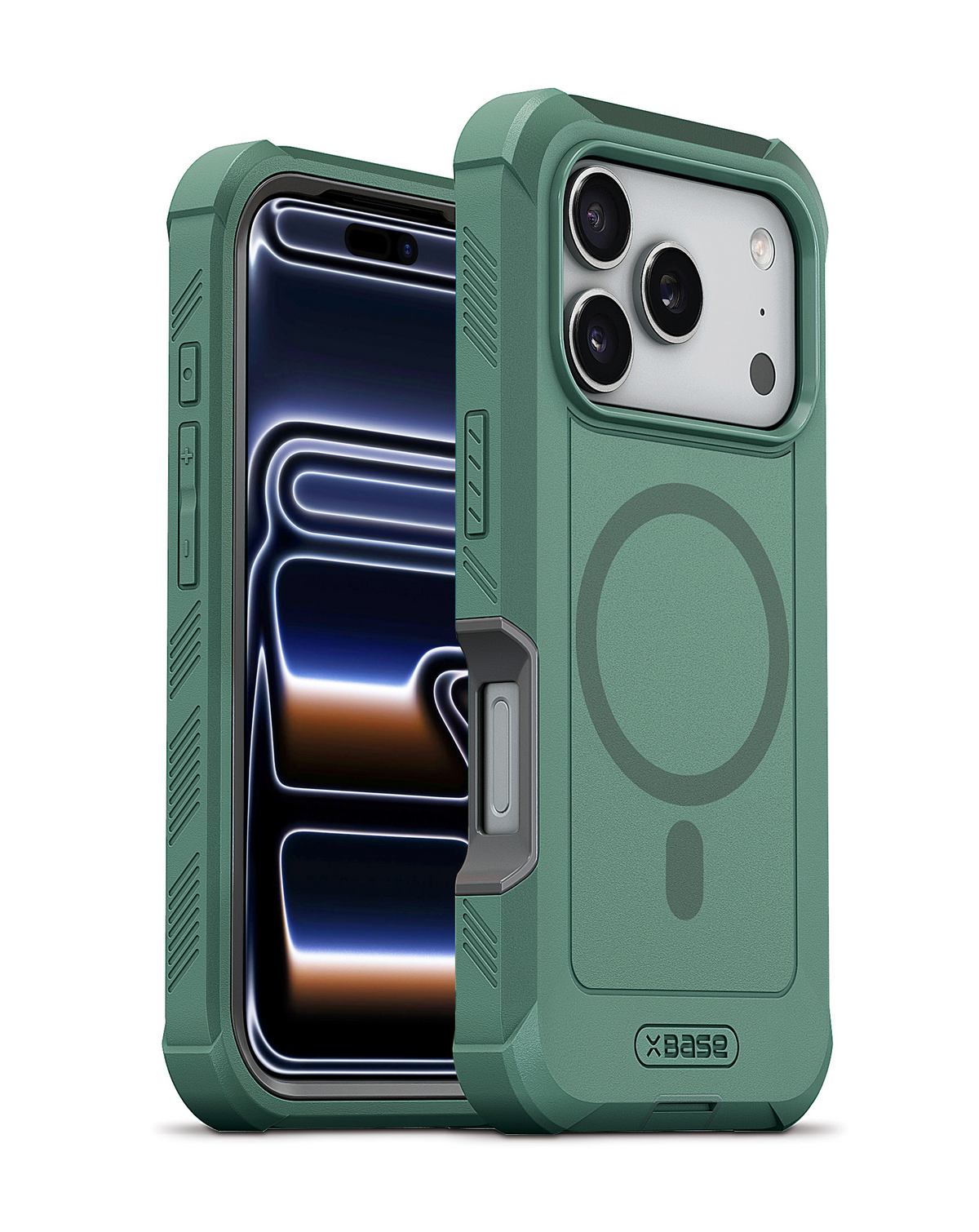 xBase by PowerPeak Boulder Heavy Duty MagSafe Protective Case for iPhone 17 Pro Max / 18 Pro Max (Green)