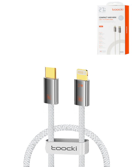 Toocki Compact Zinc Alloy USB C-L Non-MFI Super-Fast Charging Data Cable (27W) (3ft)