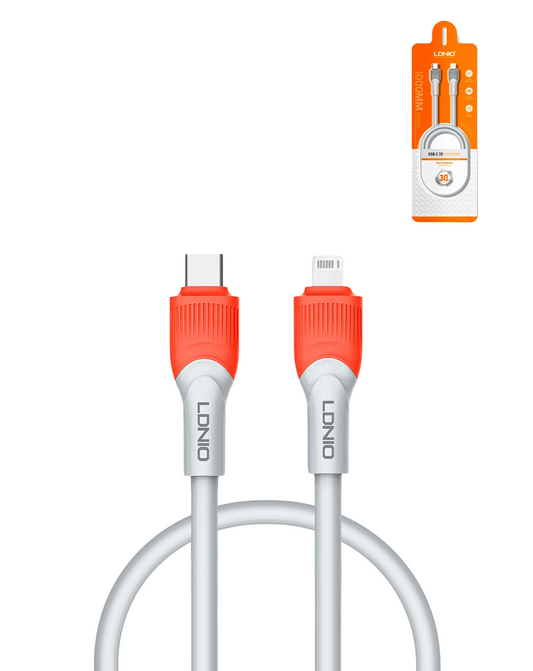 LDNIO LC601 USB C-L Non-MFI Charging Cable (ORANGE) (3ft) (30W)