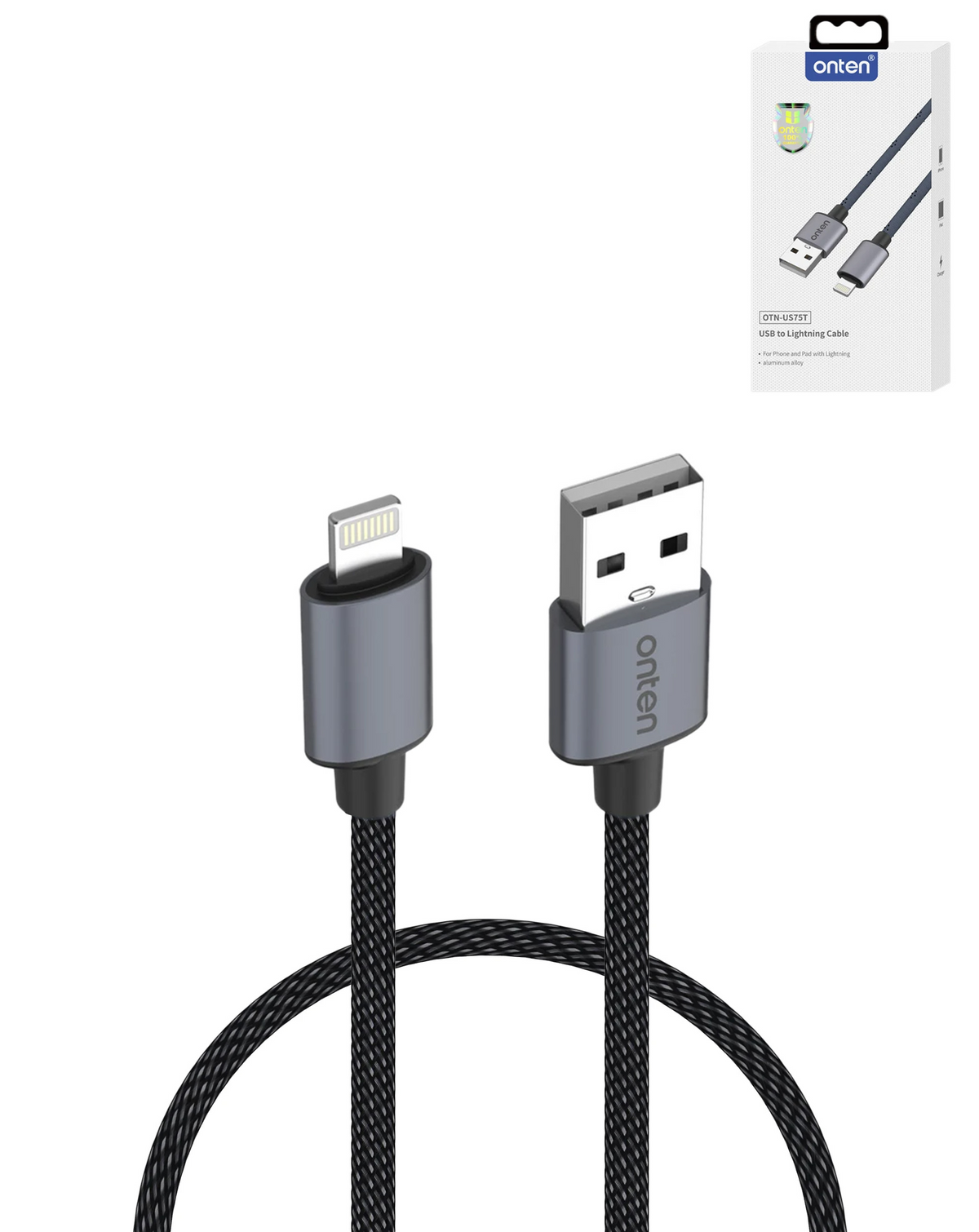 Onten USB A-L Charging Cable (3ft) (12W)
