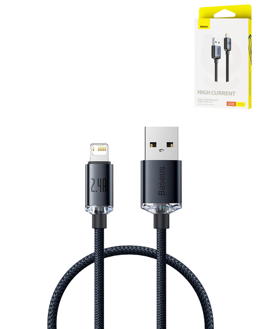 BASEUS USB A-L Shine Series Braided Charging Cable (12W) (3ft)