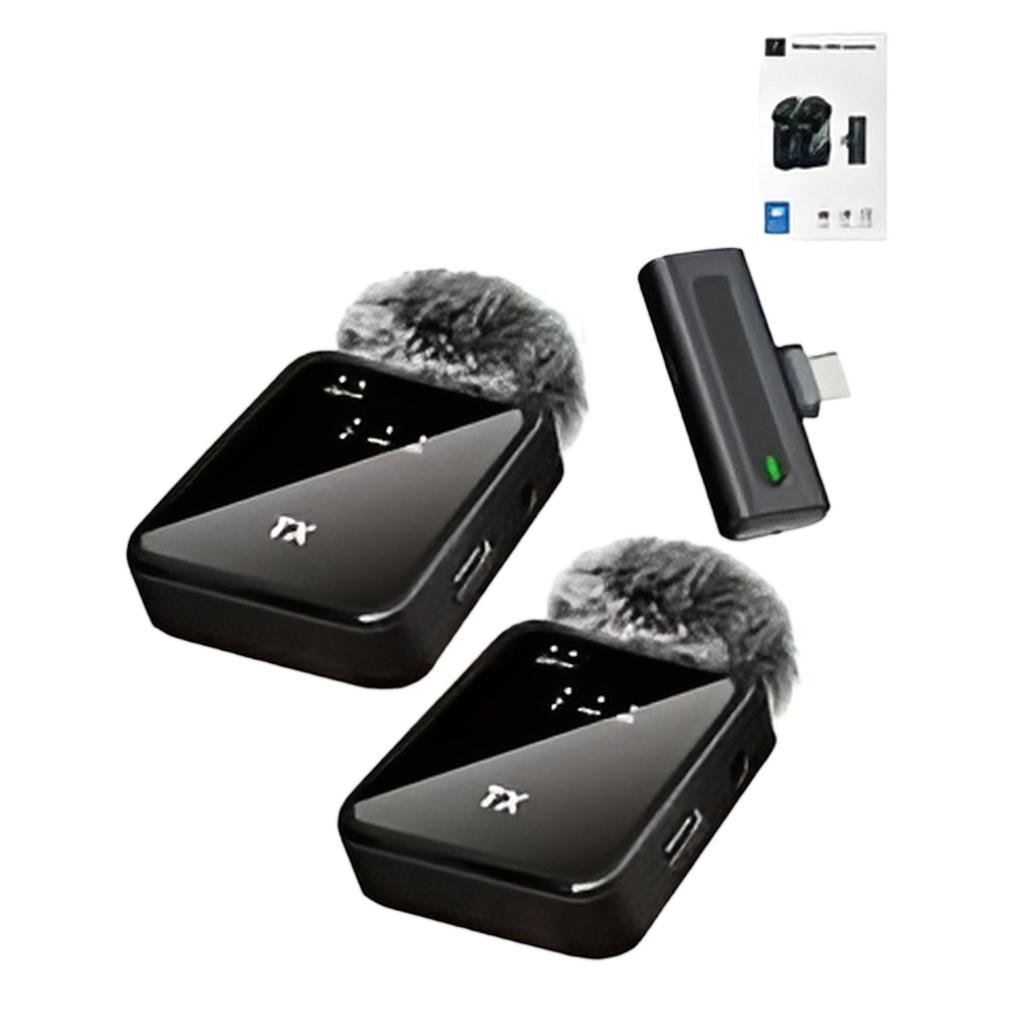 Lavelier Microphone with Built-In Battery Receiver for Vlogging (USB-C)