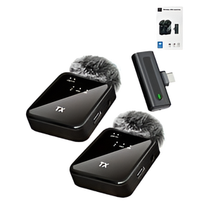 Lavelier Microphone with Built-In Battery Receiver for Vlogging (USB-C)