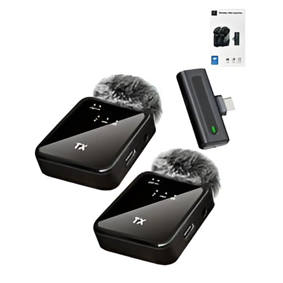 Lavelier Microphone with Built-In Battery Receiver for Vlogging (USB-C)