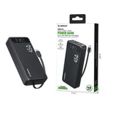 Esoulk 20000mAh Power Bank with Built-in USB-C Cable - 45W PD Fast Charging