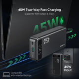 Esoulk 20000mAh Power Bank with Built-in USB-C Cable - 45W PD Fast Charging