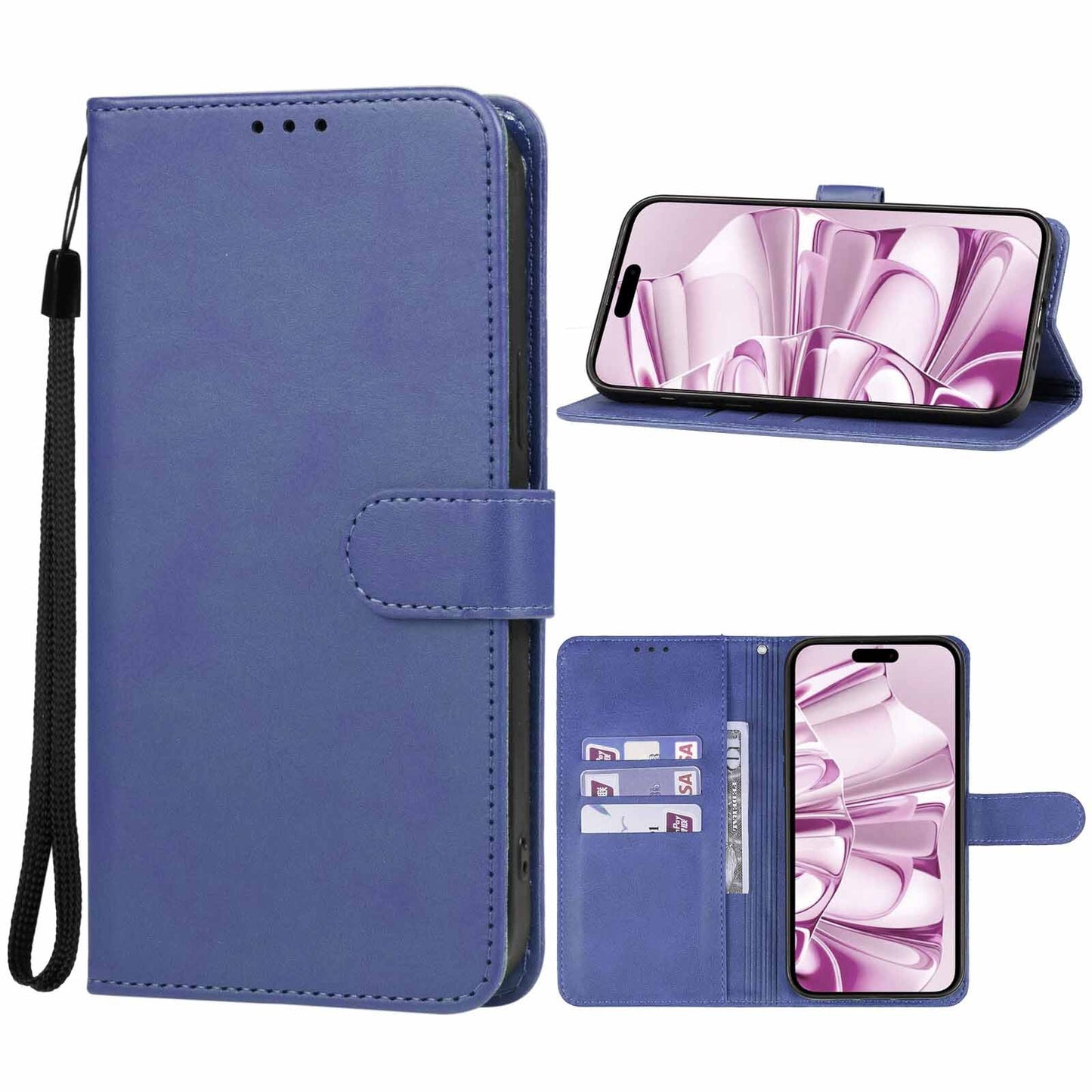 Google Pixel 10 Leather Wallet Case with Card Slot - NAVY