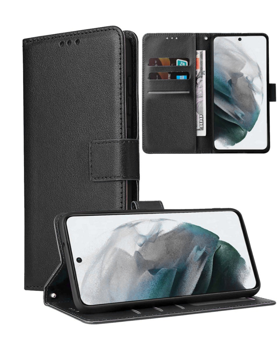 Leather Wallet Case with Card Slot - BLACK for Google Pixel 9A