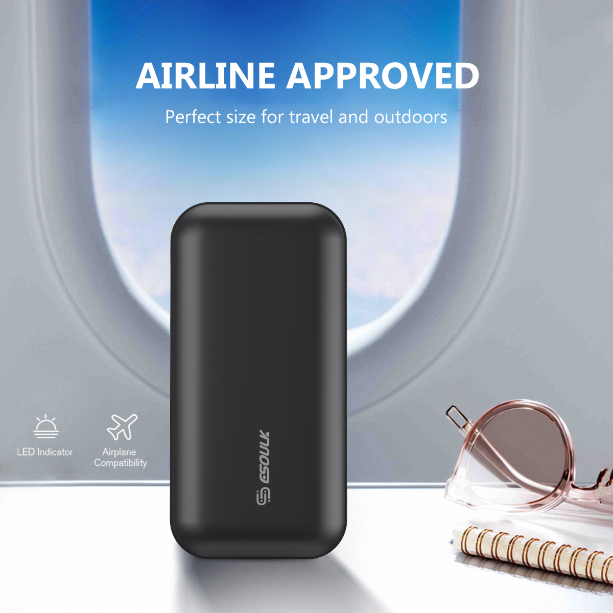 Esoulk 6000mAh Ultra-Compact Power Bank - Universal Compatibility