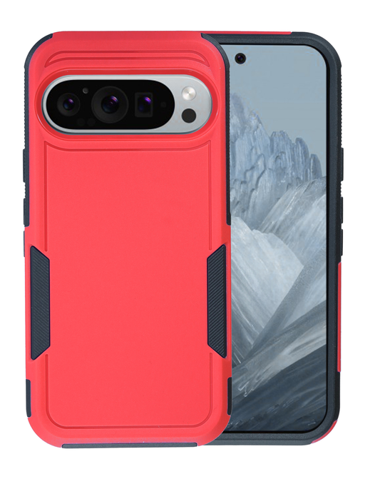 Google Pixel 10 Dual Layers Shockproof Strong Case - RED