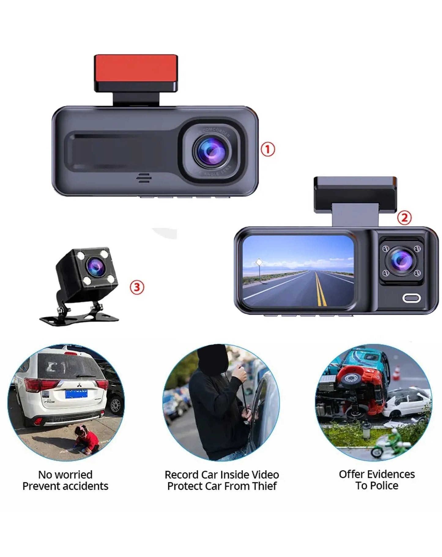 Night Vision Full HD Dash Cam with (1540 mAh) Battery