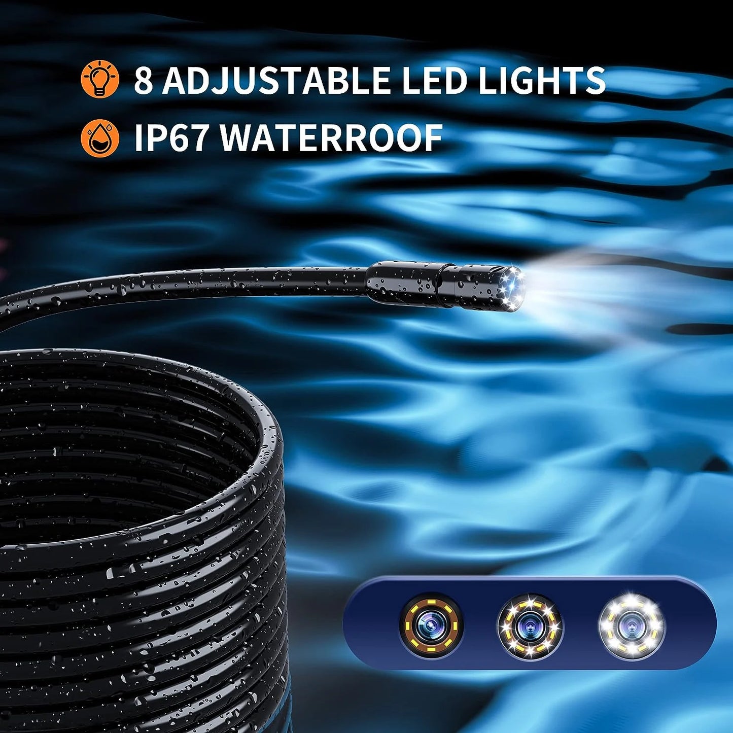 Borescope / Endescope Camera with 4.3'' Led Screen IP67 Water Resistance