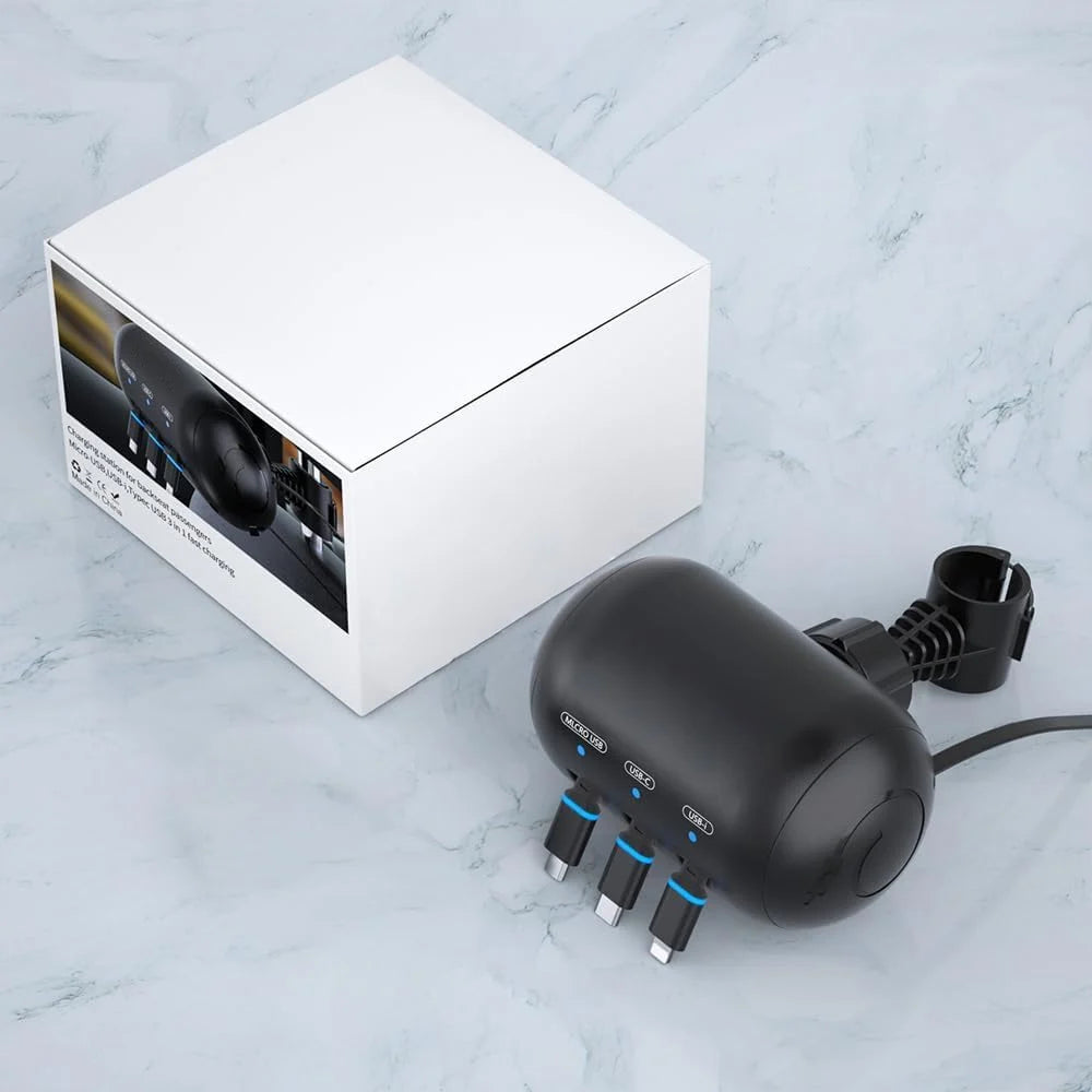 Head-Rest Located Car Charger for Uber / Lyft Users