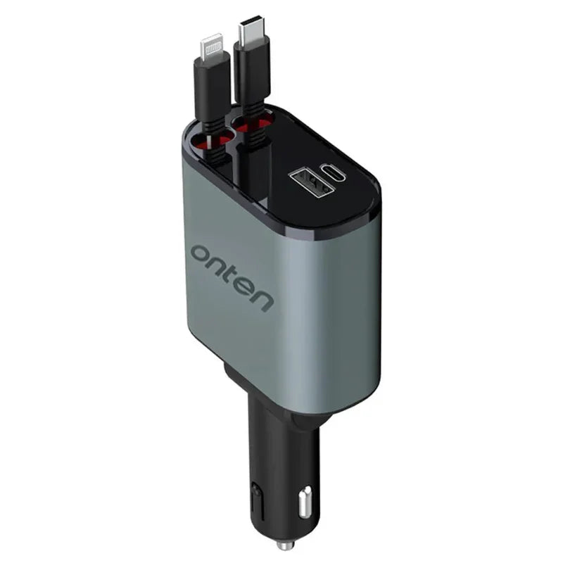 4-in-1 Retractable Car Charger 60 W