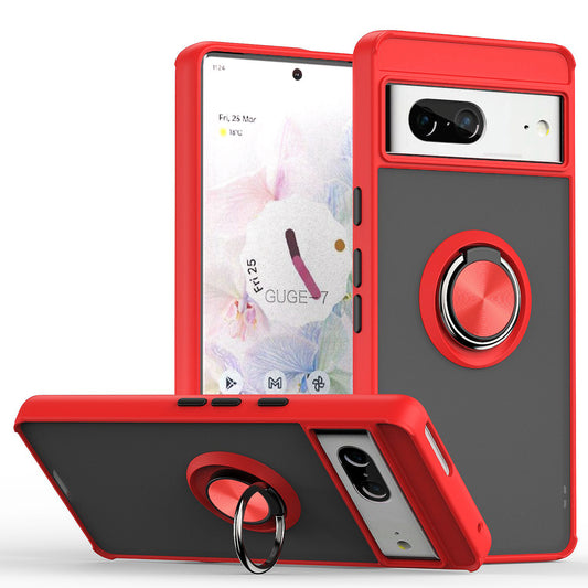 Google Pixel 7 Matte Ring Case Red