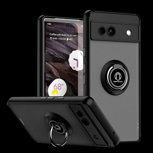 Google Pixel 7a Matte Ring Case Black